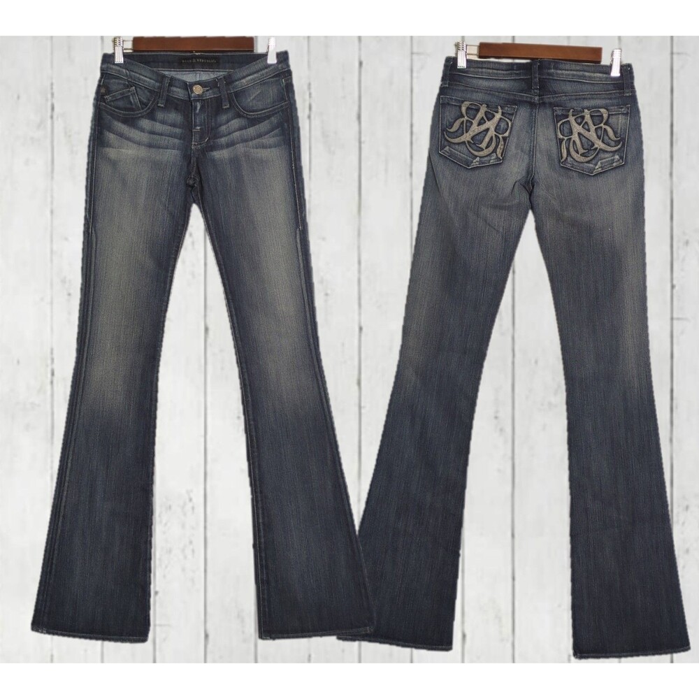 Rock & Republic Demure Bootcut SAMPLE Jeans 25x34 Y2K Flare Low Rise
